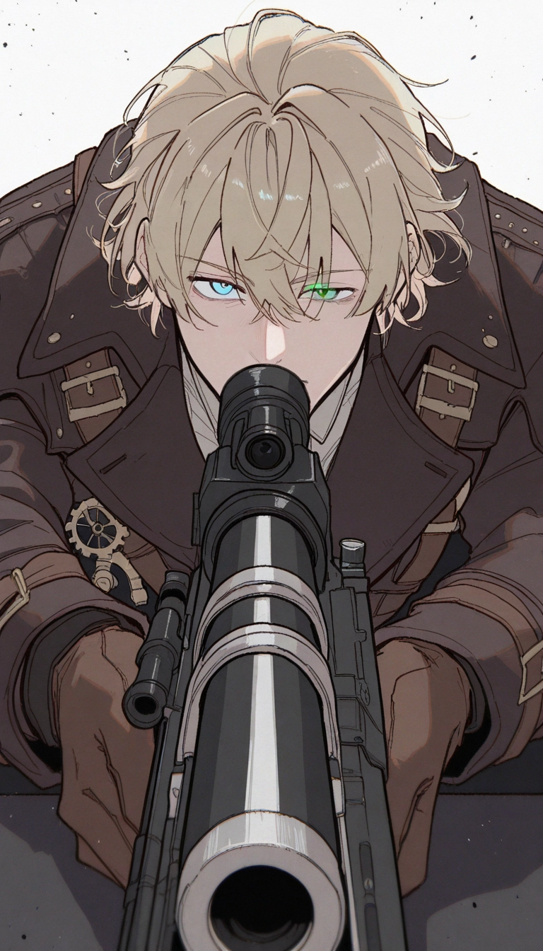 1boy, male focus, weapon, gun, blonde hair, gloves · Yamete.gg