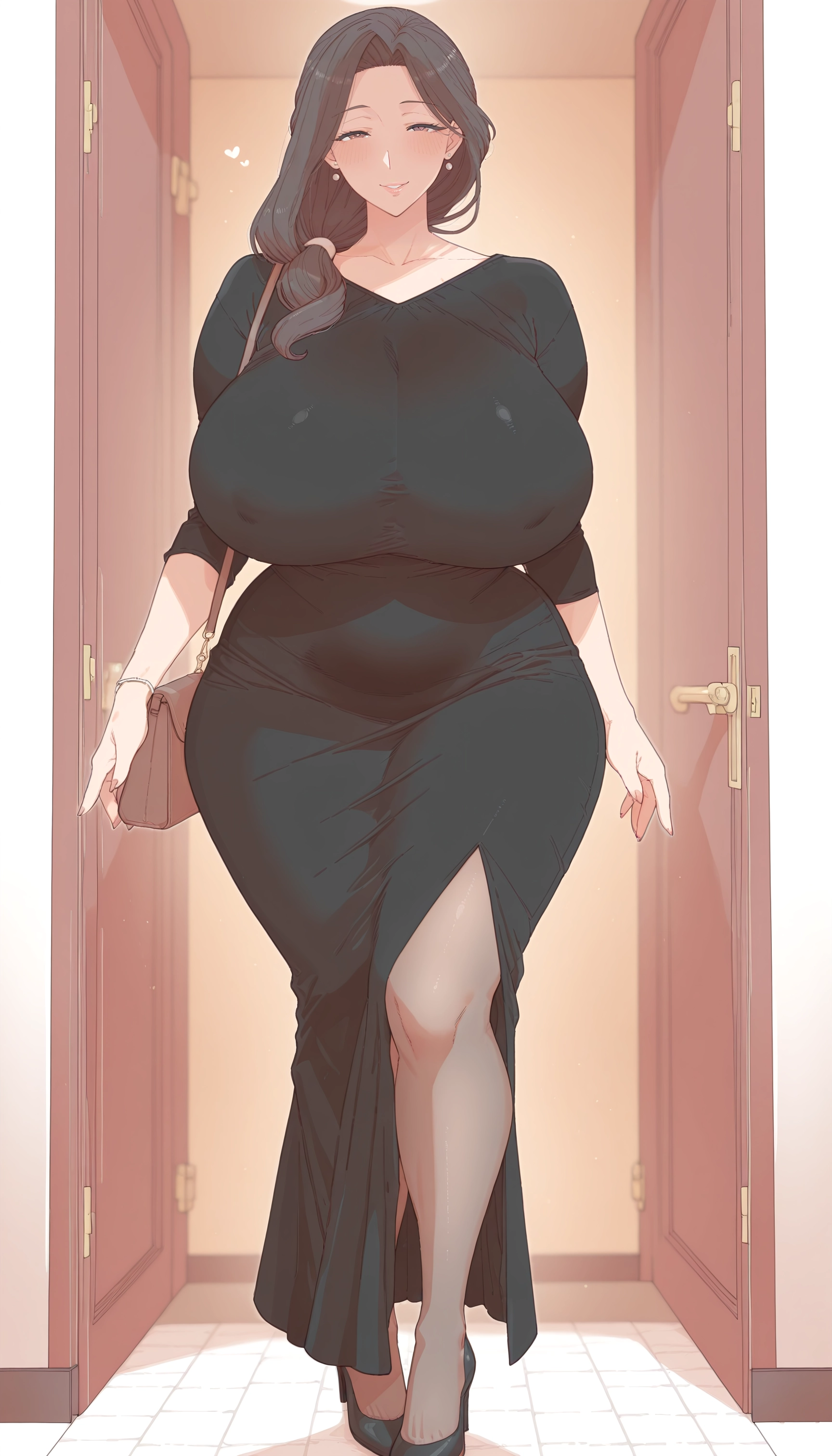 1girl, breasts, dress, bag, jewelry, mature female · Yamete.gg
