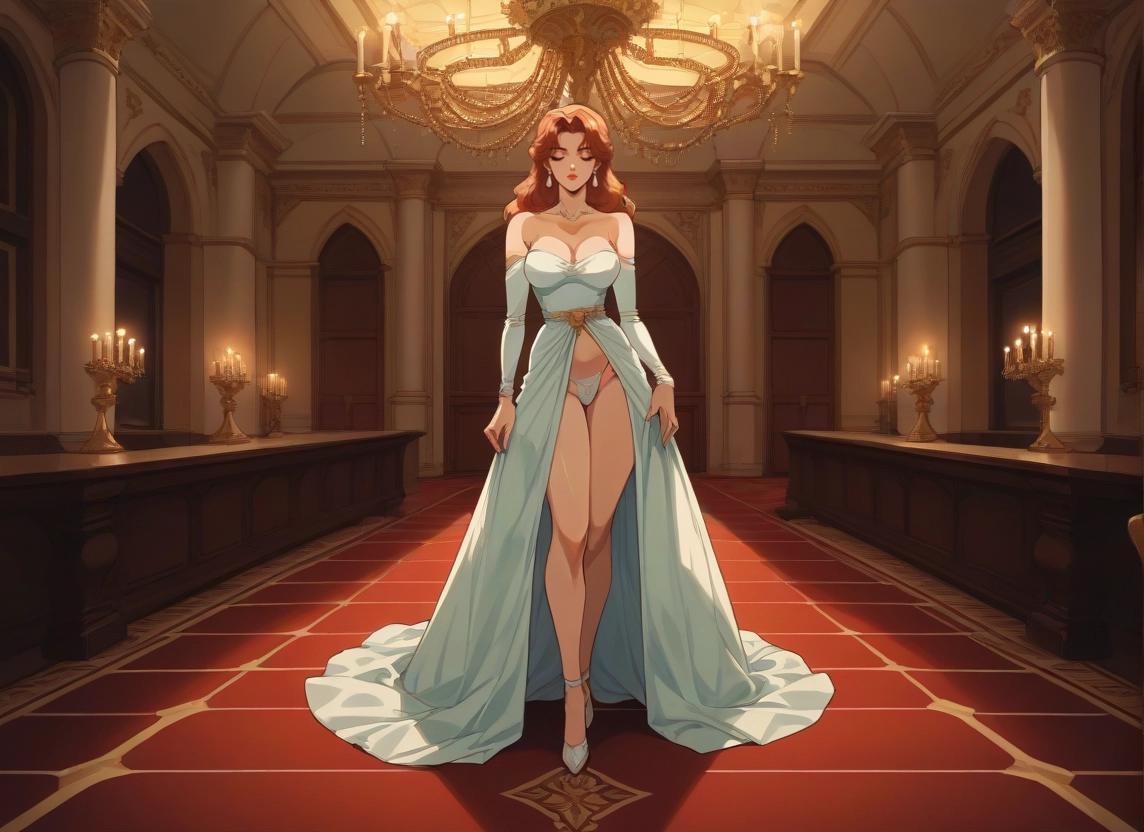 1girl, breasts, dress, jewelry, earrings, underwear · Yamete.gg