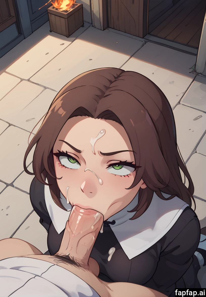 1girl, penis, hetero, 1boy, brown hair, fellatio · Yamete.gg