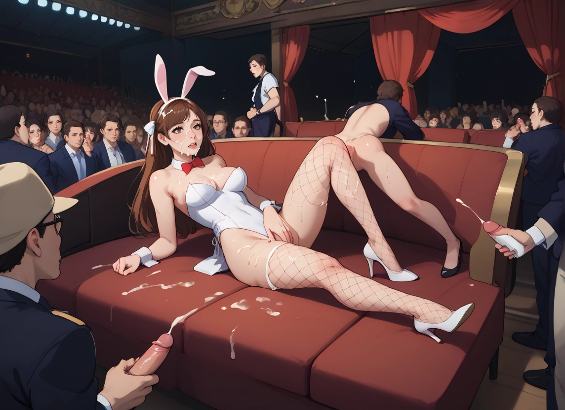 animal ears, rabbit ears, multiple boys, cum, fishnets, playboy bunny · Yamete.gg