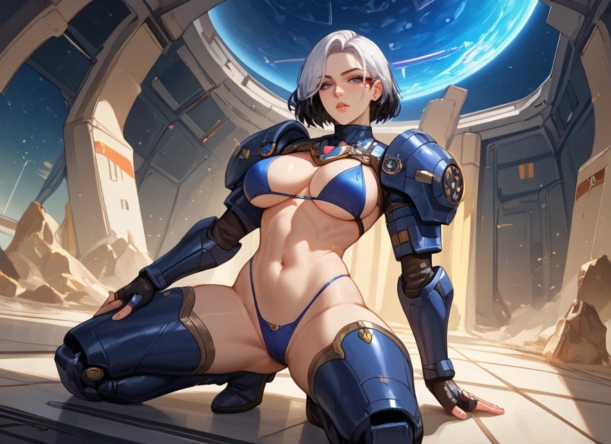 1girl, breasts, bikini, navel, swimsuit, blue eyes · Yamete.gg
