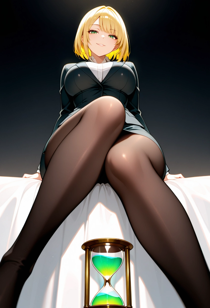 1girl, solo, blonde hair, pantyhose, breasts, skirt · Yamete.gg