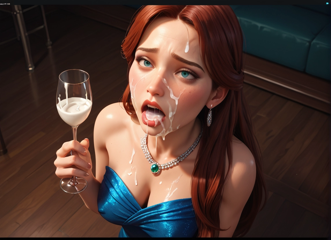 1girl, jewelry, cum, solo, facial, breasts · Yamete.gg