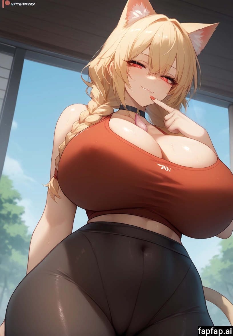 1girl, breasts, animal ears, solo, blonde hair, red eyes · Yamete.gg