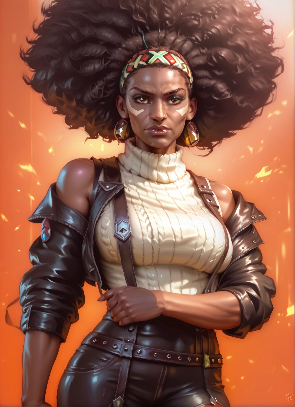 1girl, solo, dark skin, dark-skinned female, jewelry, earrings · Yamete.gg