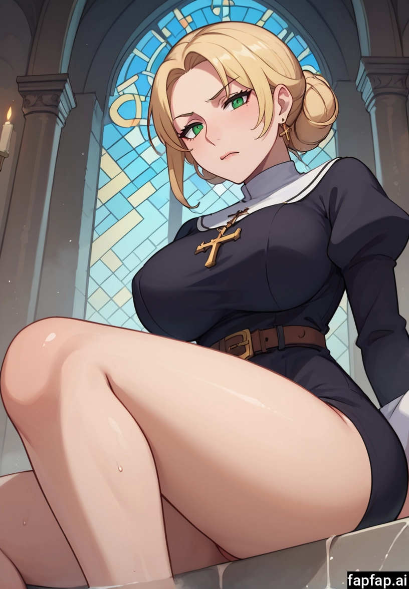 1girl, breasts, blonde hair, large breasts, green eyes, solo · Yamete.gg