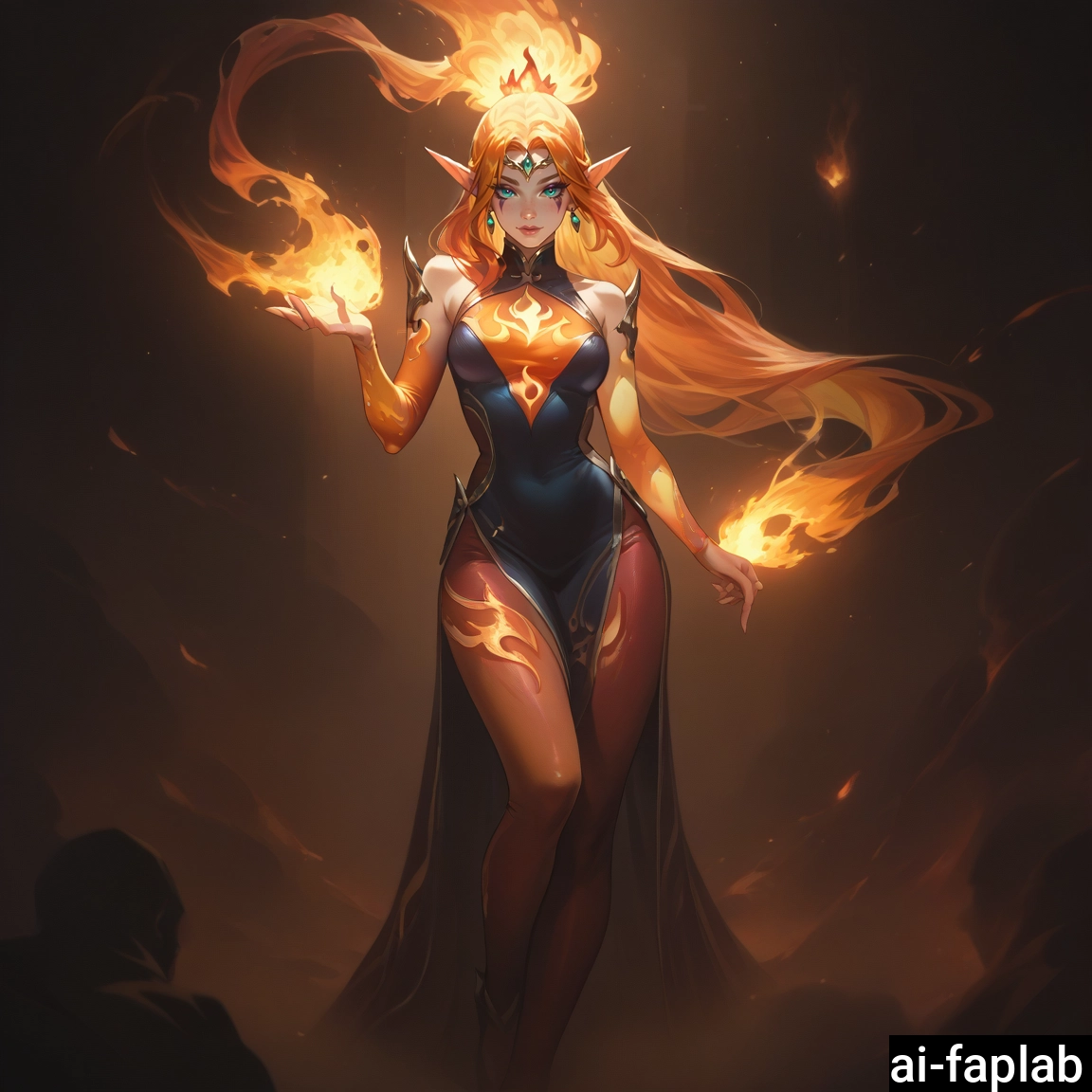 1girl, pointy ears, long hair, solo, jewelry, earrings · Yamete.gg