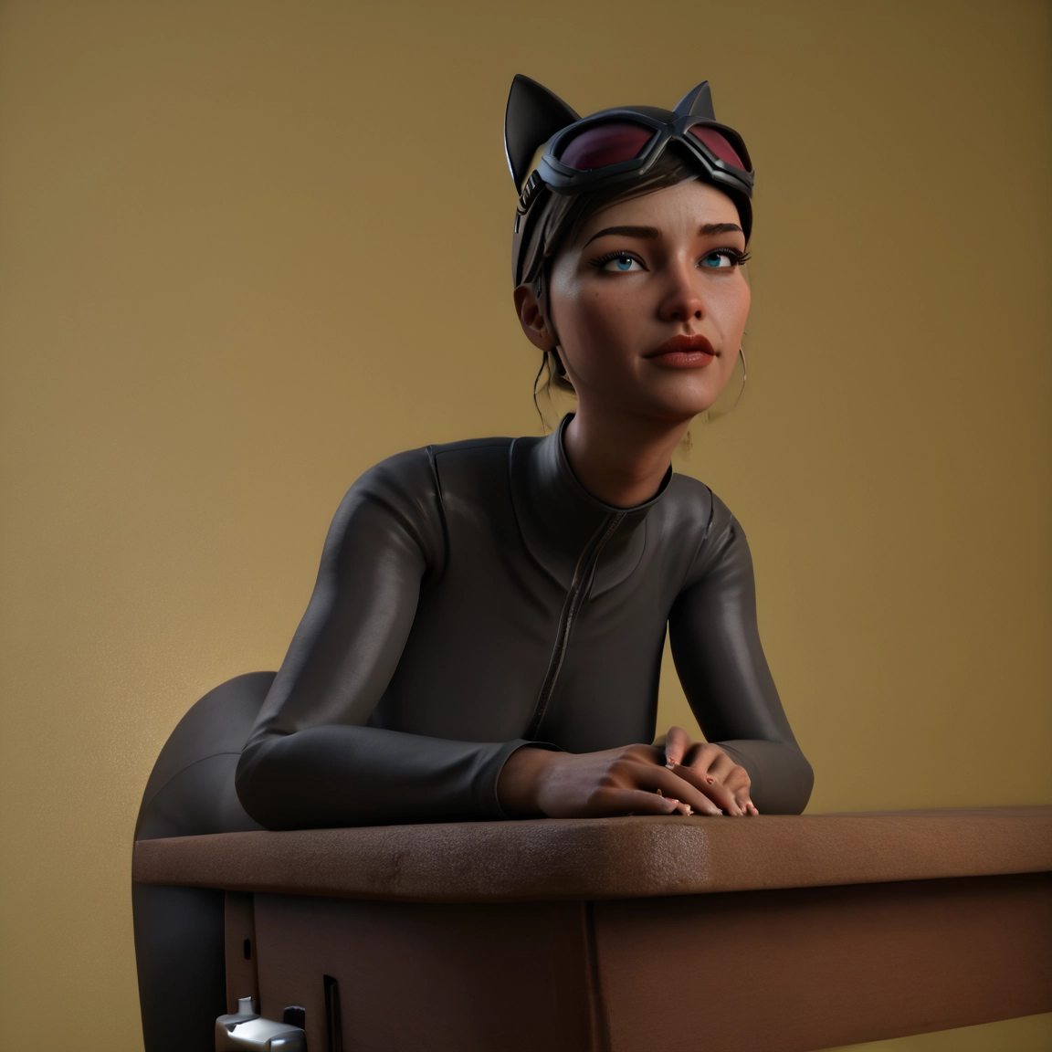 1girl, solo, goggles, blue eyes, animal ears, goggles on head · Yamete.gg