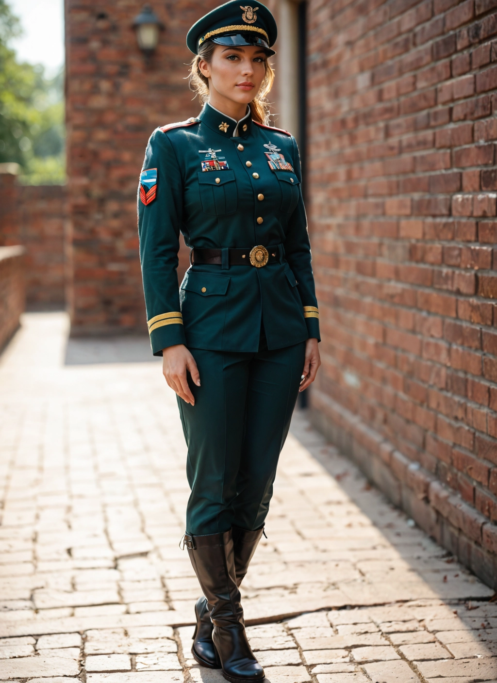 1girl, solo, uniform, military, boots, blonde hair · Yamete.gg