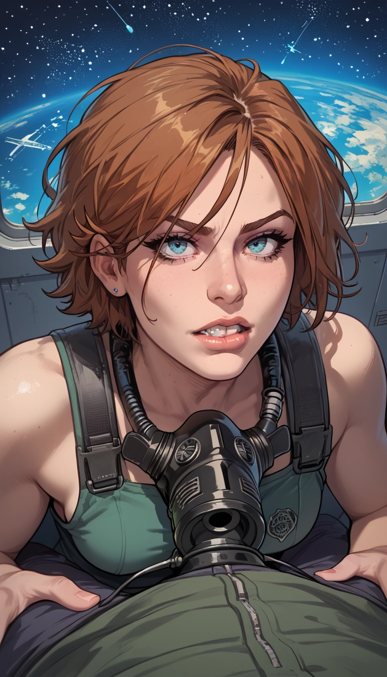 1girl, pov, freckles, brown hair, 1boy, blue eyes · Yamete.gg