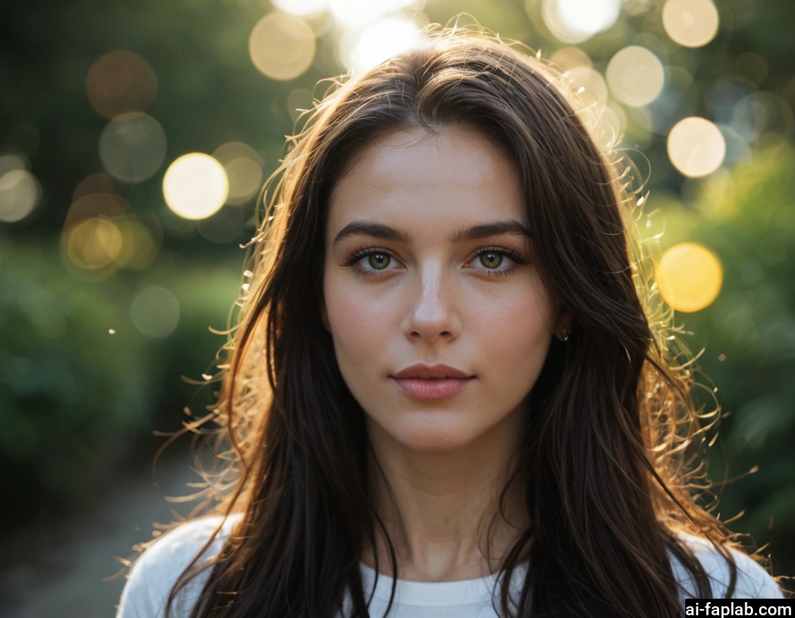 1girl, solo, brown hair, long hair, looking at viewer, blurry