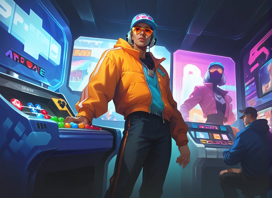 jacket, pants, multiple boys, black pants, hat, orange jacket · Yamete.gg