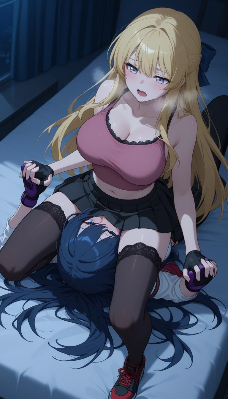 yuri, breasts, thighhighs, 2girls, multiple girls, skirt · Yamete.gg