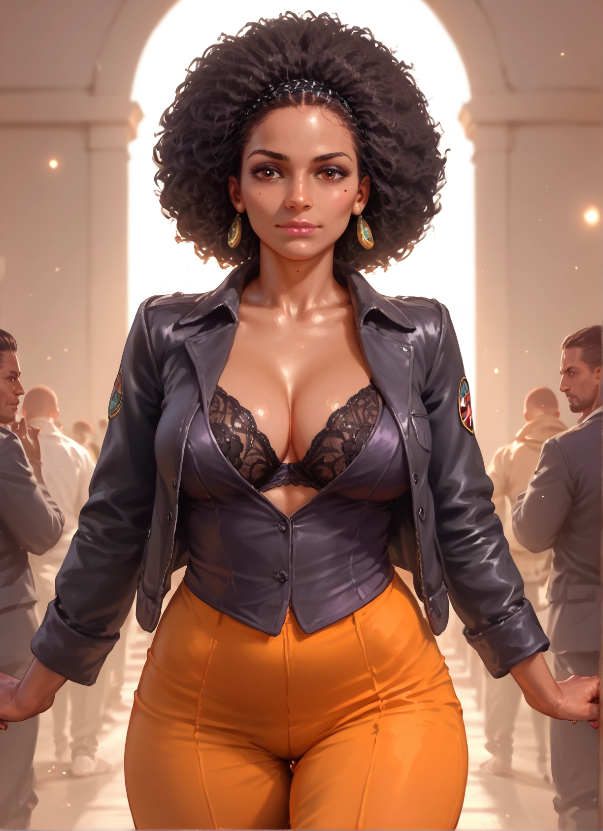 breasts, 1girl, underwear, bra, jewelry, earrings · Yamete.gg