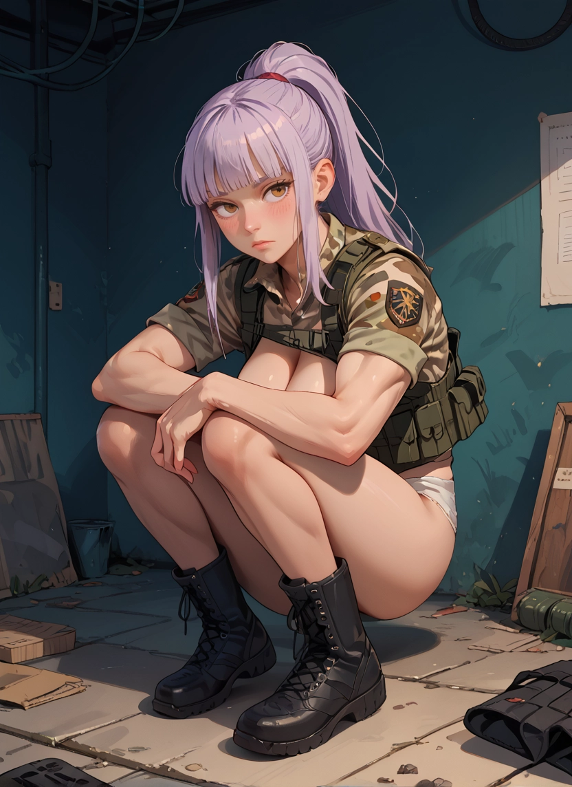 1girl, breasts, boots, underwear, solo, panties · Yamete.gg