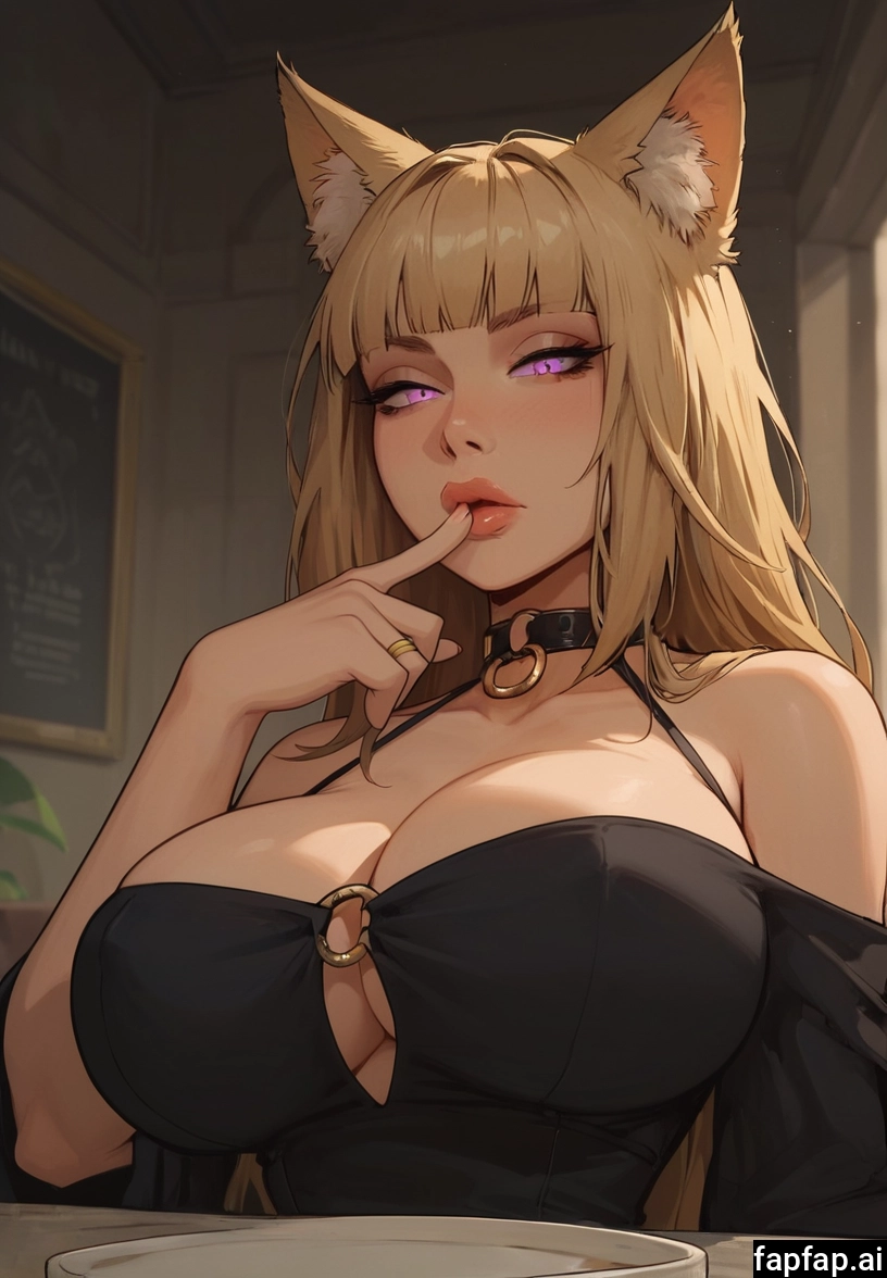 1girl, breasts, animal ears, solo, bangs, long hair