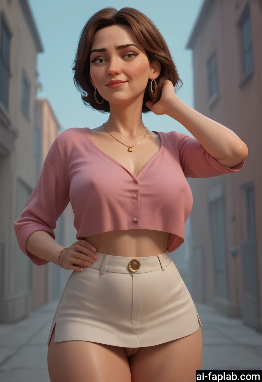 1girl, jewelry, solo, breasts, skirt, earrings