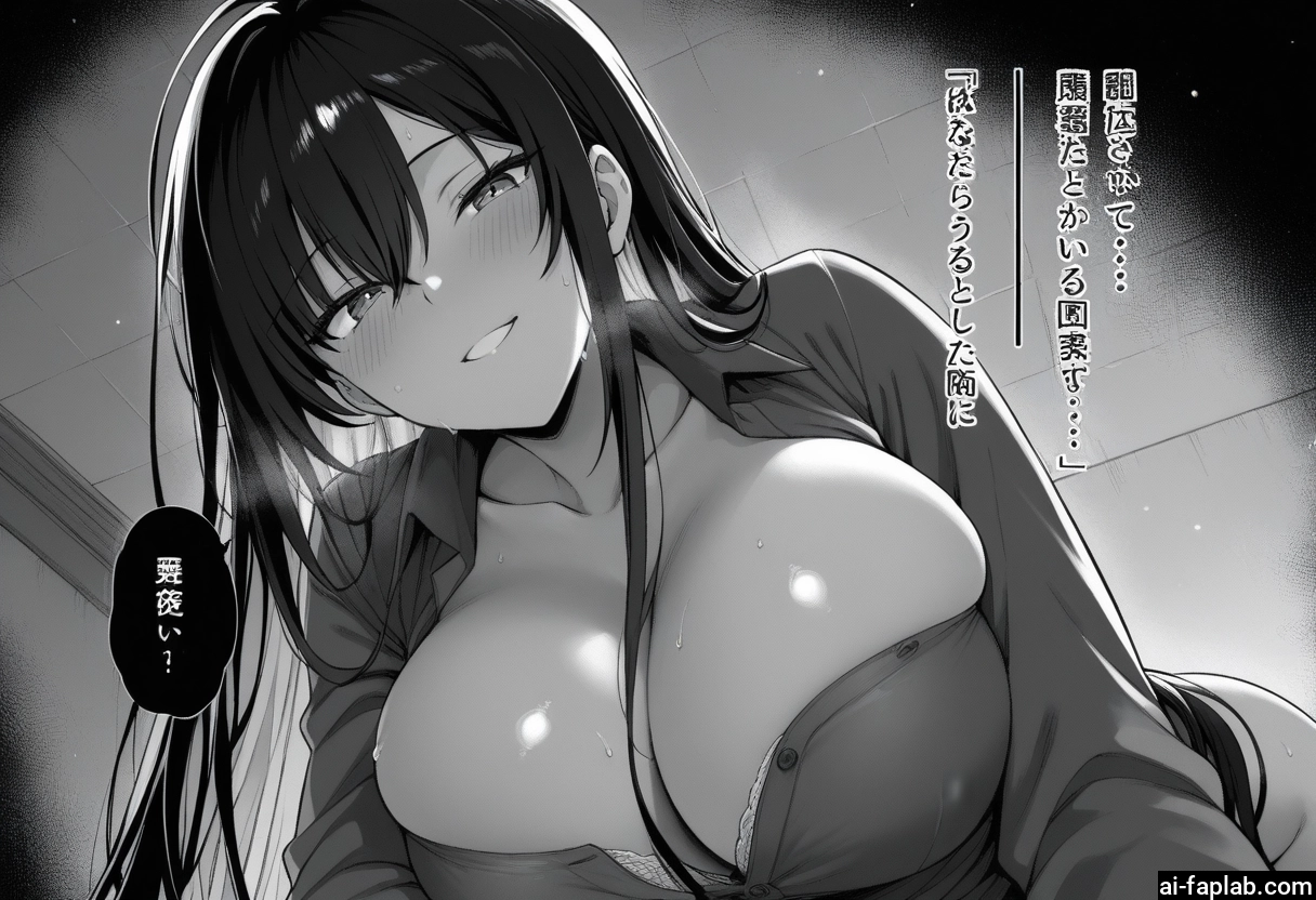 breasts, monochrome, 1girl, greyscale, long hair, smile · Yamete.gg