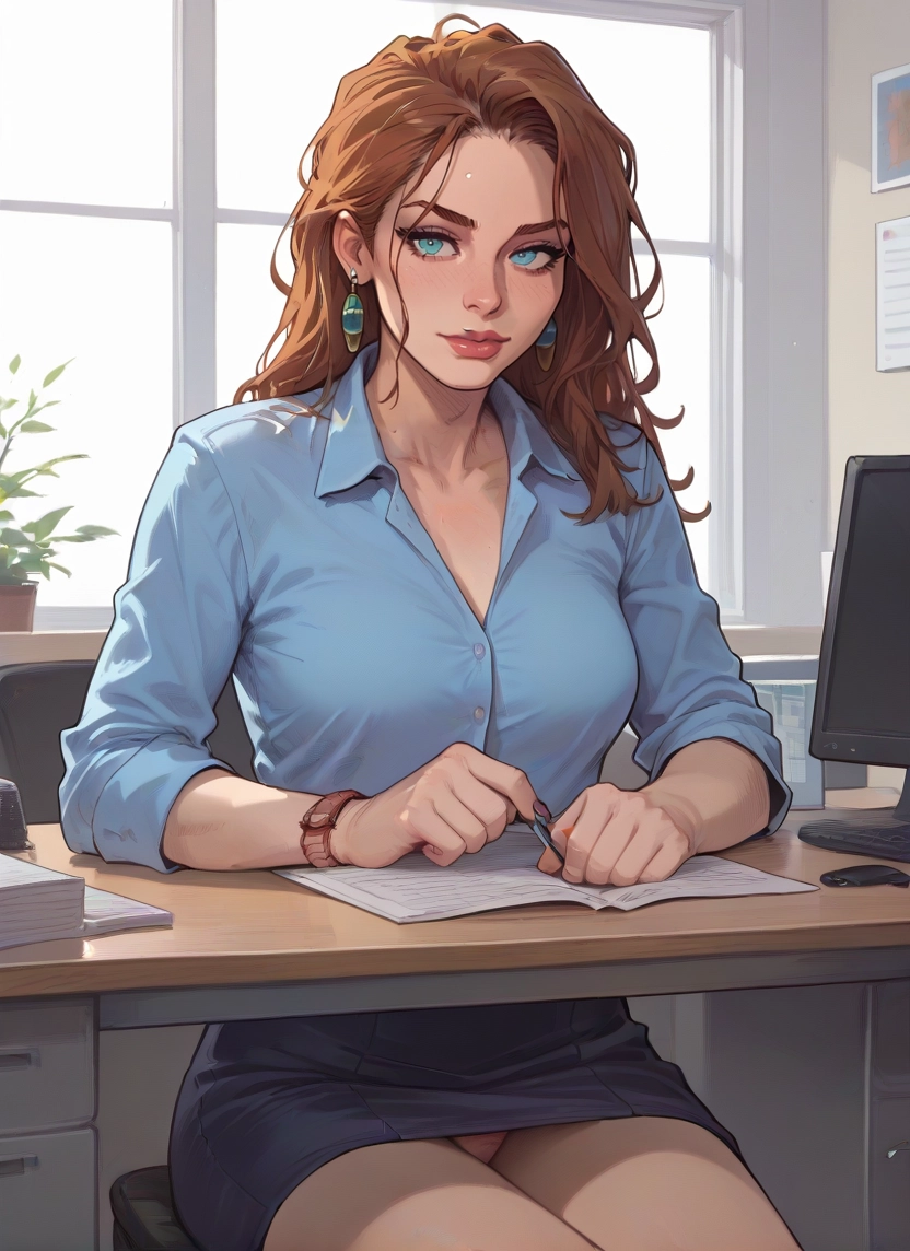 1girl, jewelry, skirt, earrings, watch, solo · Yamete.gg