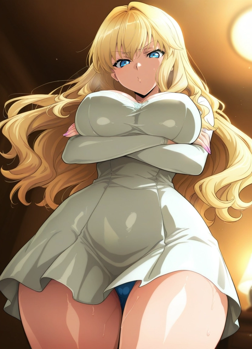 1girl, breasts, underwear, panties, solo, dress · Yamete.gg