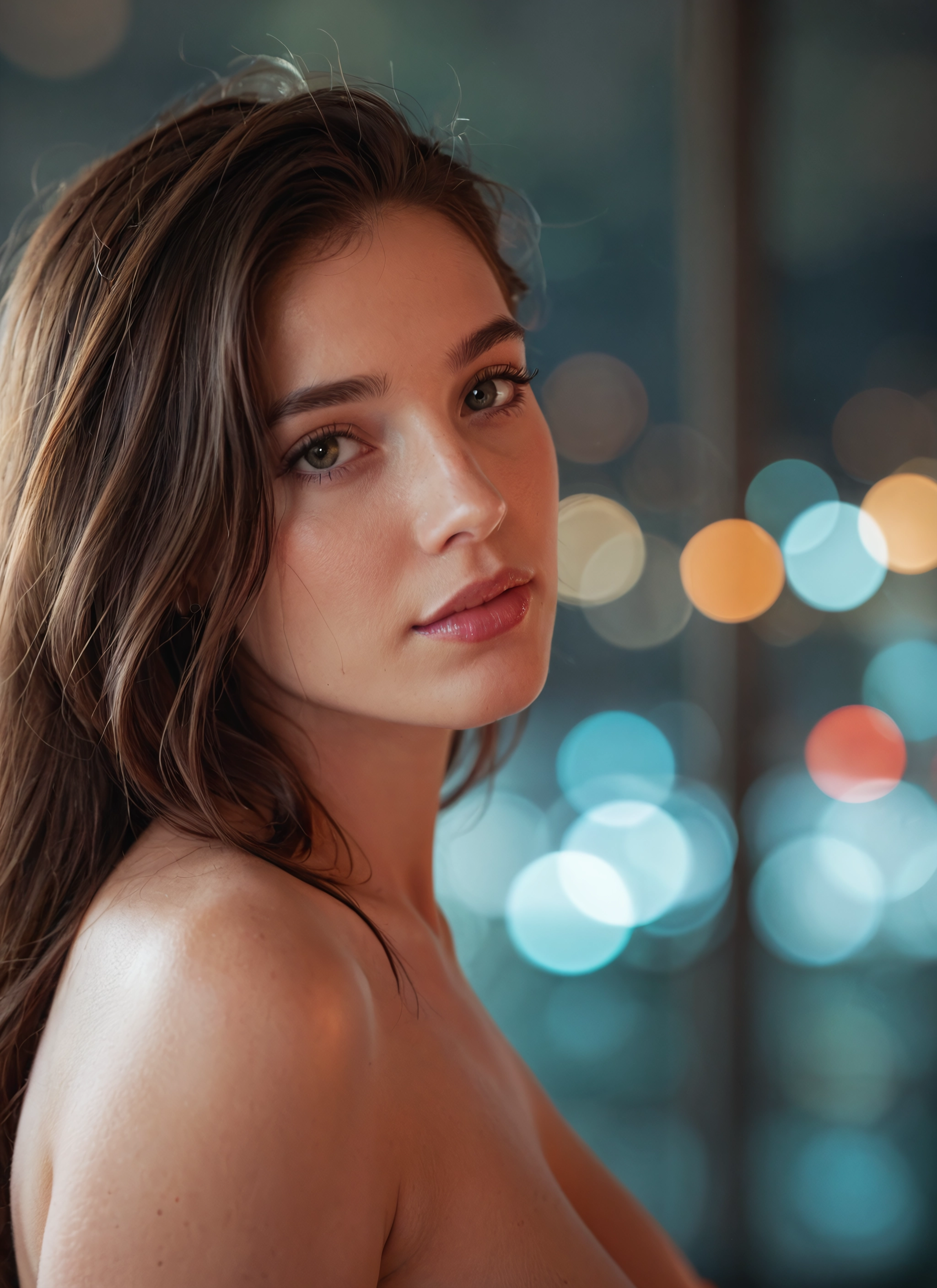 1girl, solo, looking at viewer, long hair, brown hair, breasts · Yamete.gg