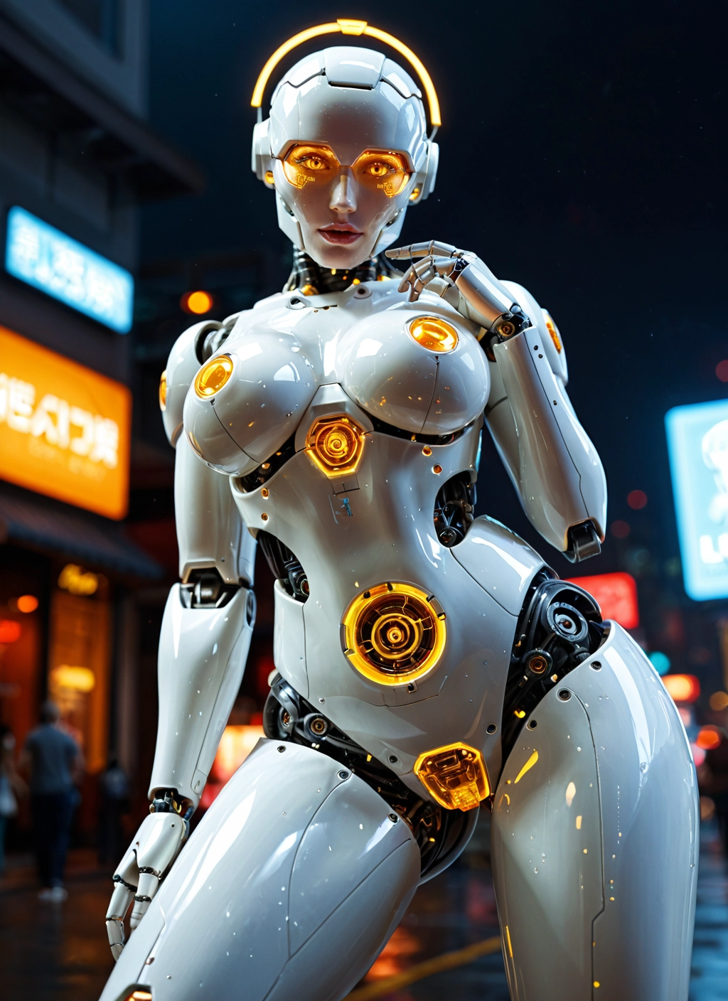 1girl, breasts, robot joints, looking at viewer, metal skin, humanoid robot · Yamete.gg
