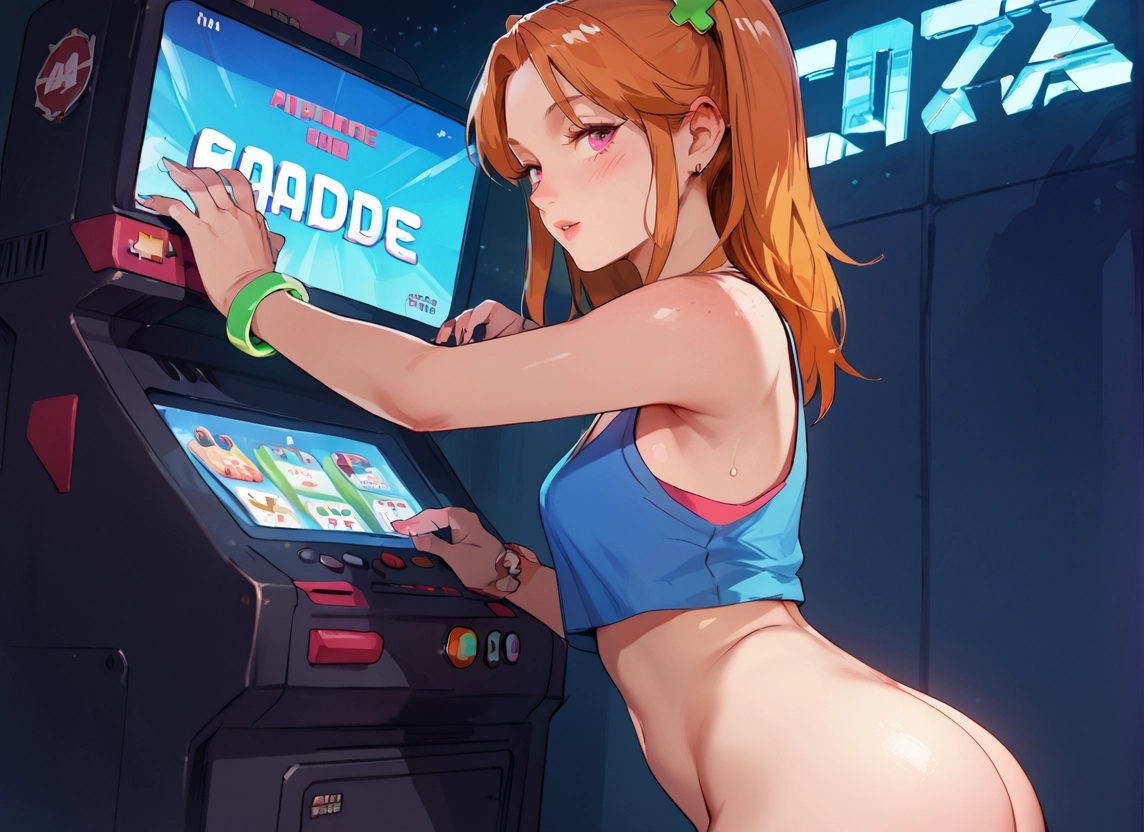 1girl, ass, solo, jewelry, bottomless, looking at viewer · Yamete.gg