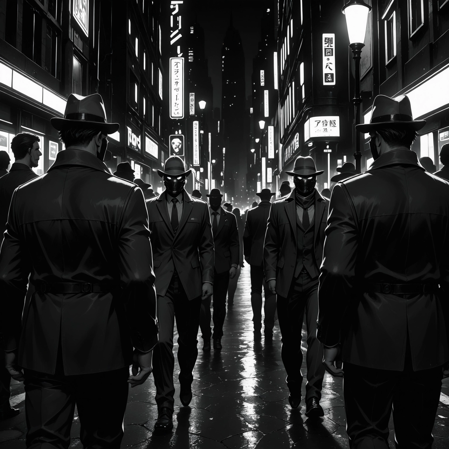 hat, greyscale, monochrome, suit, formal, 6+boys · Yamete.gg