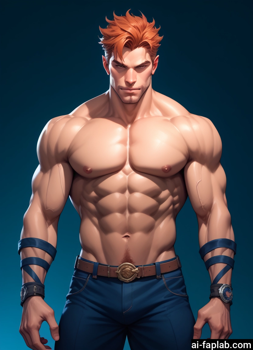 bara, male focus, 1boy, solo, muscular, pectorals