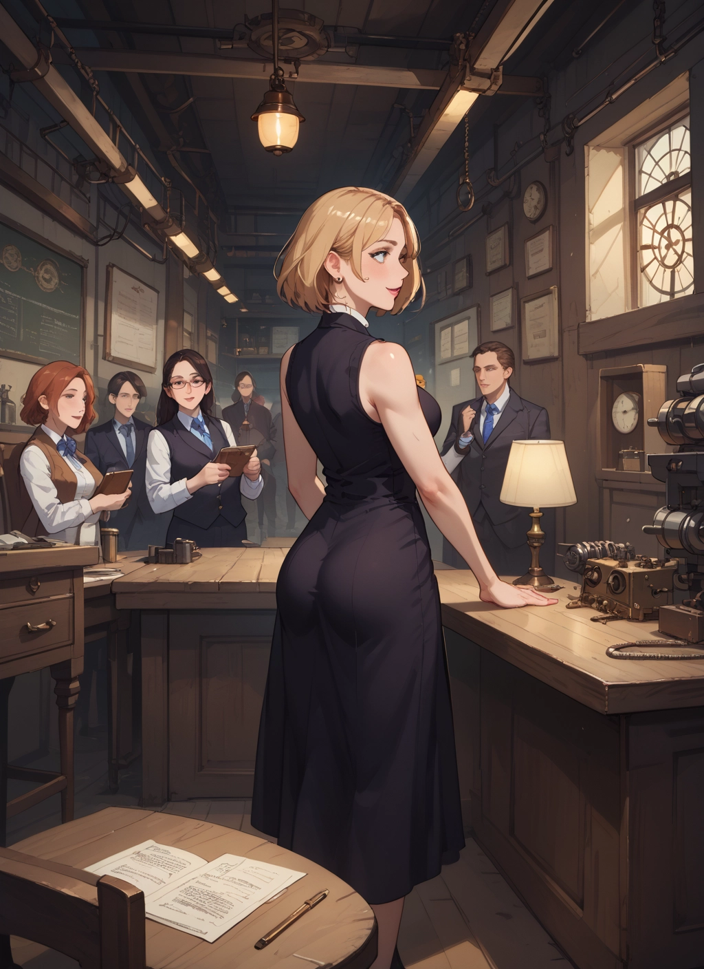 multiple girls, ass, dress, multiple boys, jewelry, earrings · Yamete.gg