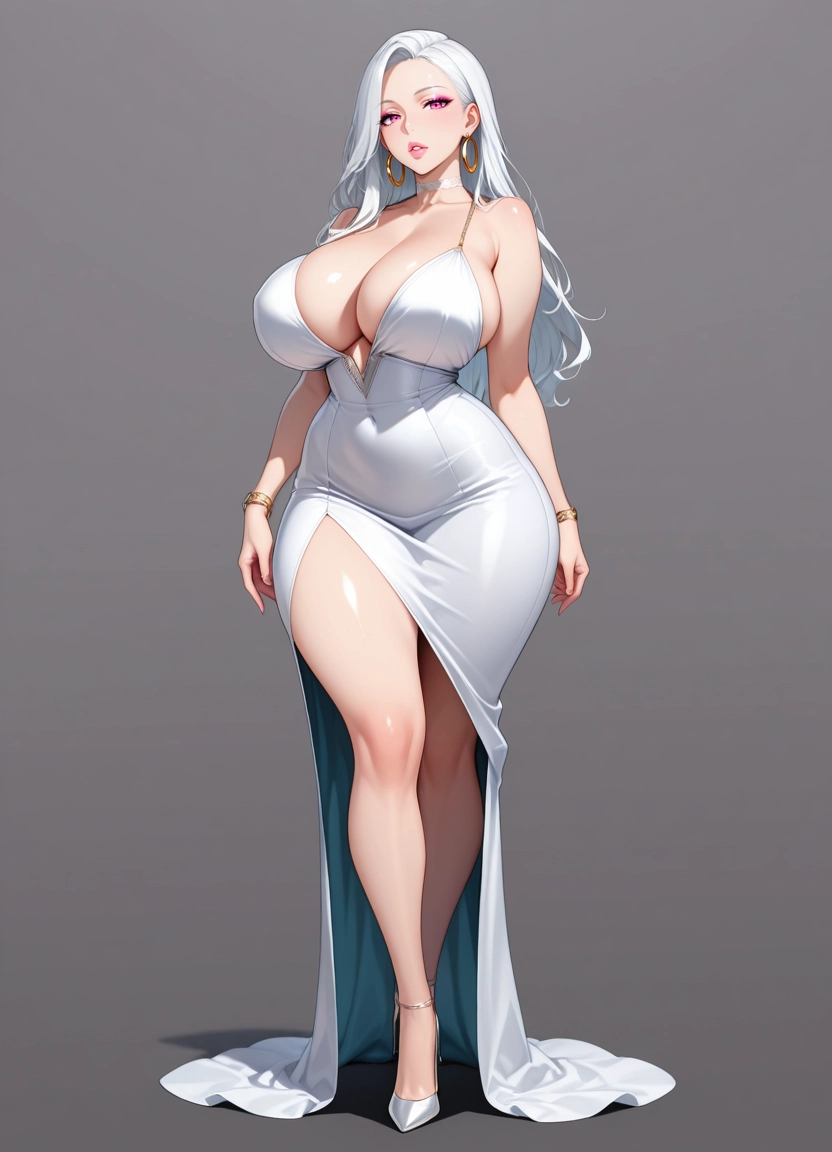 1girl, breasts, solo, jewelry, earrings, dress · Yamete.gg