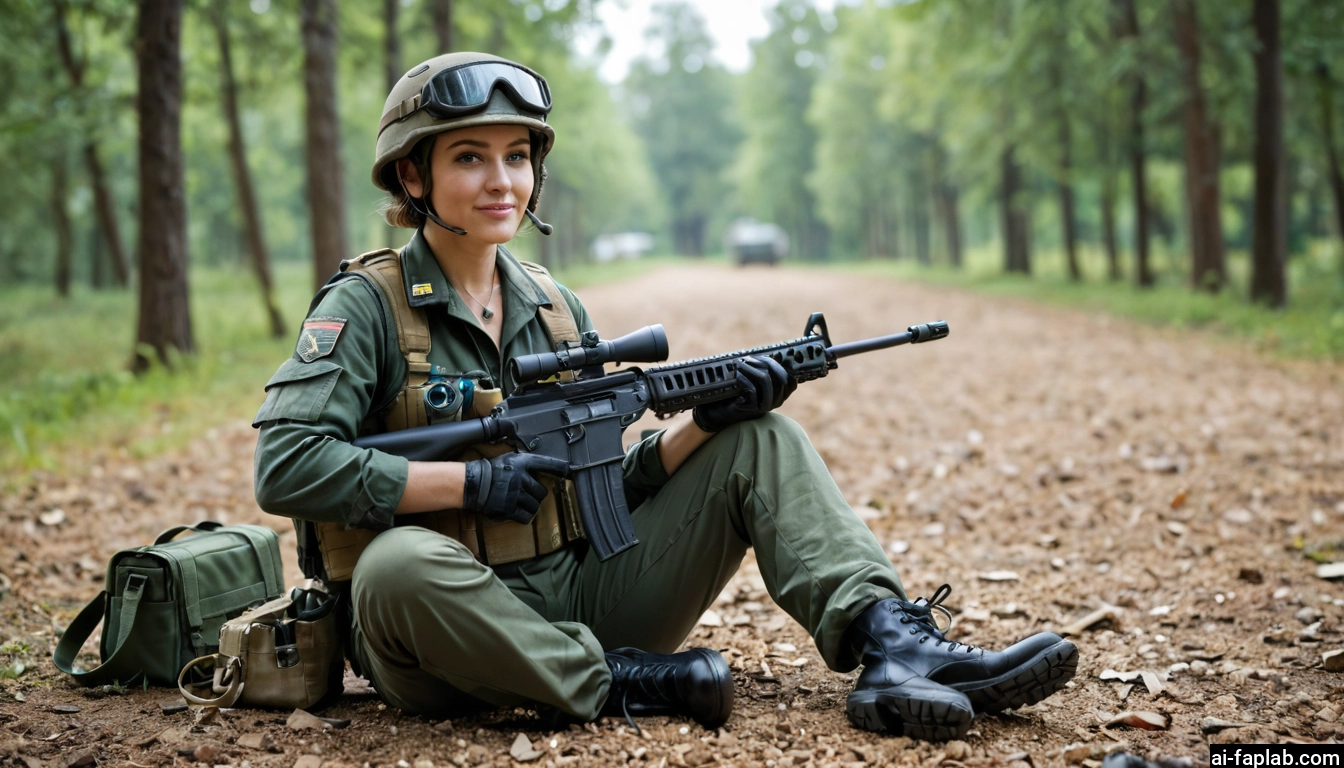 weapon, gun, 1girl, solo, rifle, assault rifle · Yamete.gg