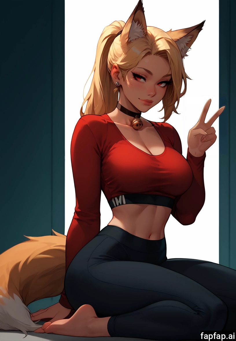 1girl, breasts, solo, animal ears, blonde hair, barefoot · Yamete.gg