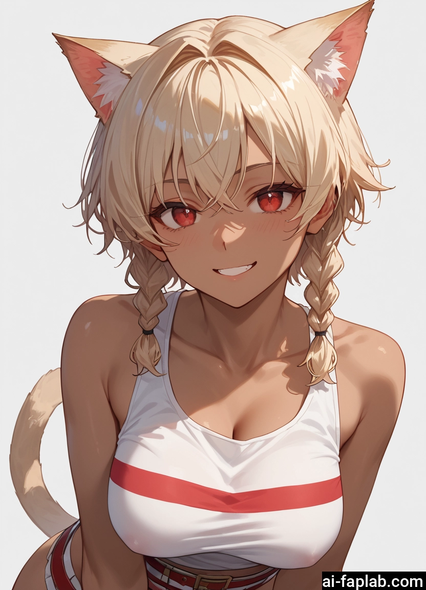 1girl, breasts, animal ears, tail, solo, cat ears · Yamete.gg
