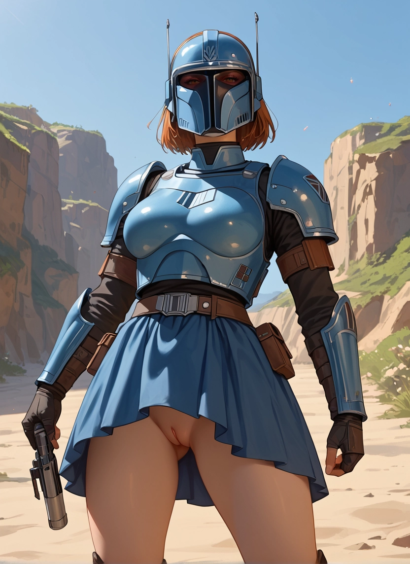 1girl, weapon, solo, pussy, gun, armor · Yamete.gg