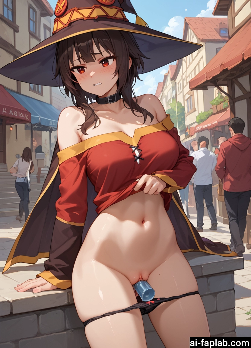 underwear, panties, hat, witch hat, red eyes, navel