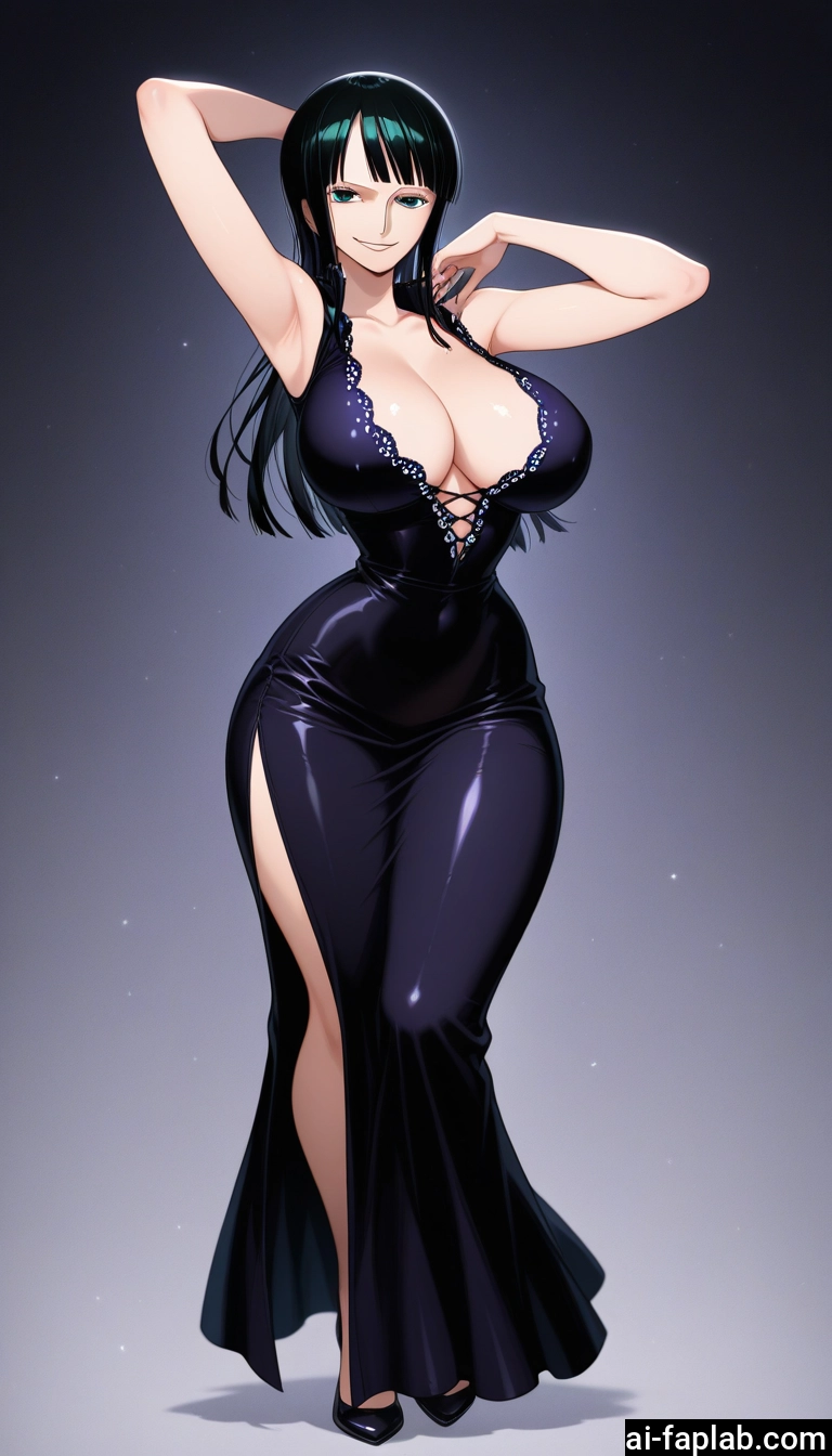 futanari, 1girl, breasts, dress, long hair, solo