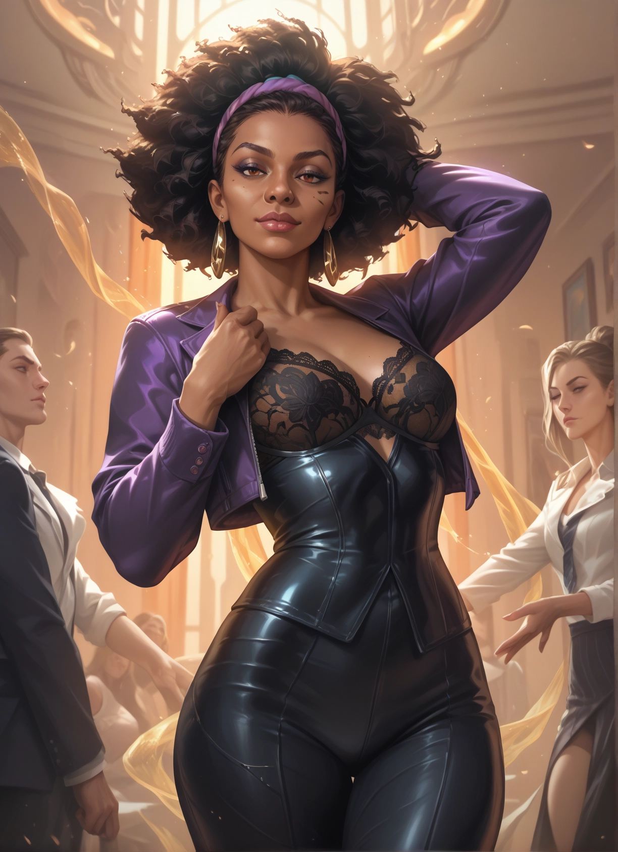 multiple girls, underwear, breasts, jewelry, bra, dark skin · Yamete.gg
