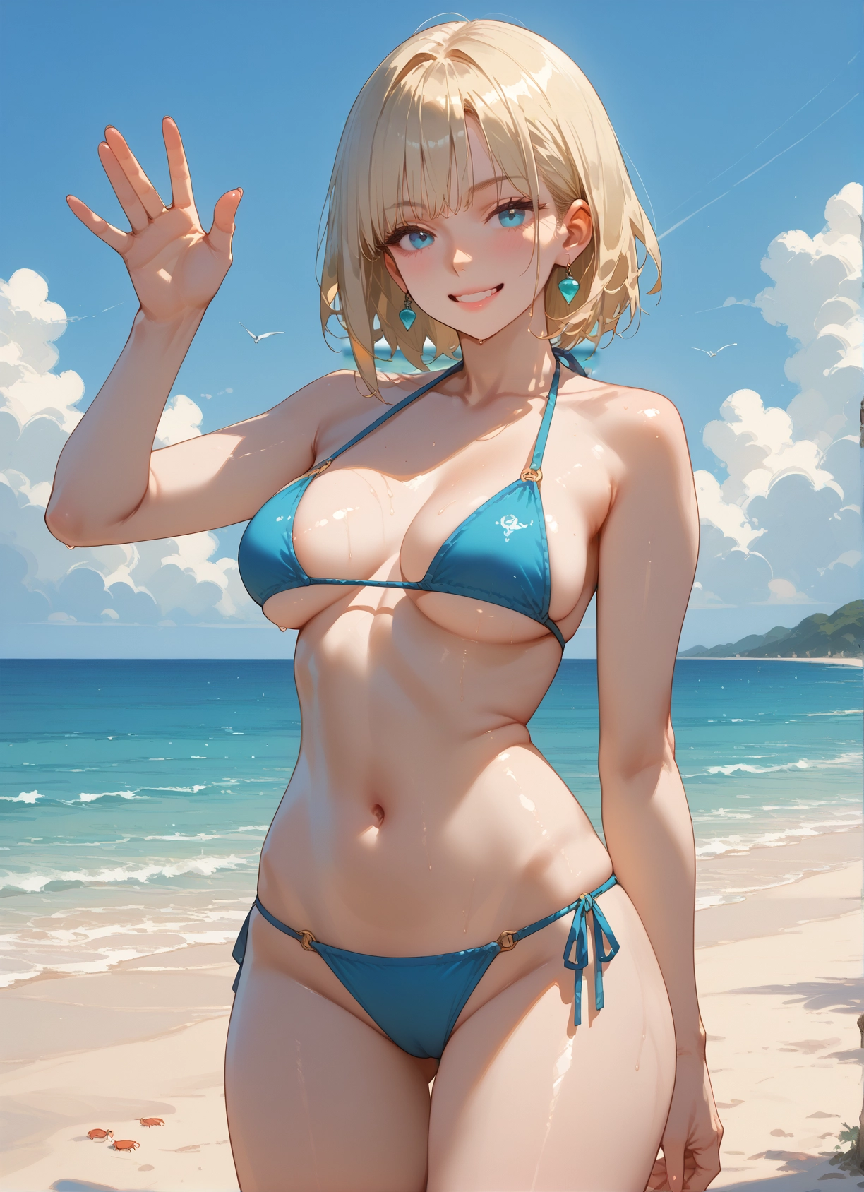 1girl, swimsuit, breasts, bikini, solo, smile · Yamete.gg