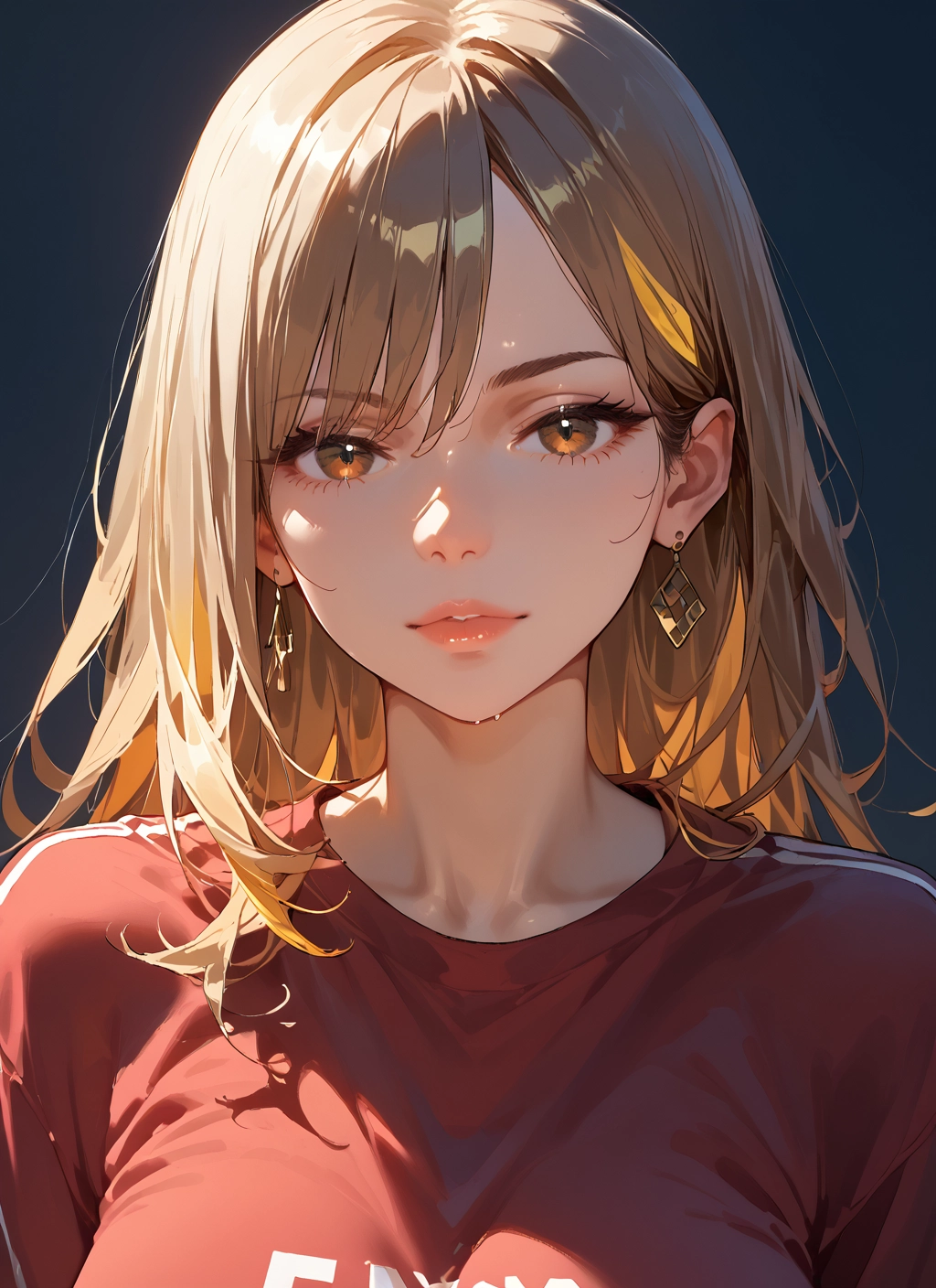 1girl, jewelry, earrings, solo, looking at viewer, blonde hair · Yamete.gg