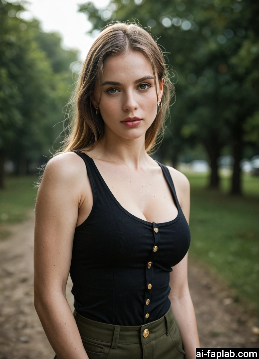 1girl, solo, breasts, cleavage, looking at viewer, freckles · Yamete.gg