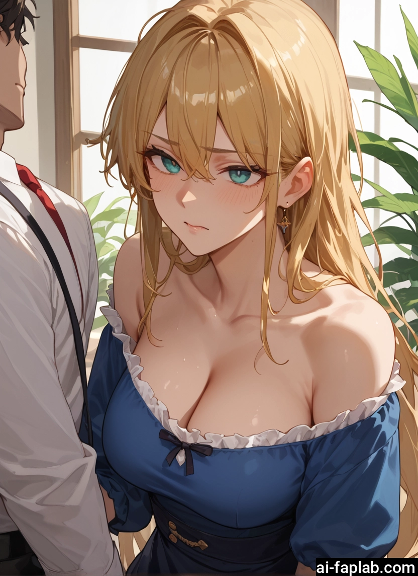 breasts, 1girl, 1boy, cleavage, jewelry, earrings
