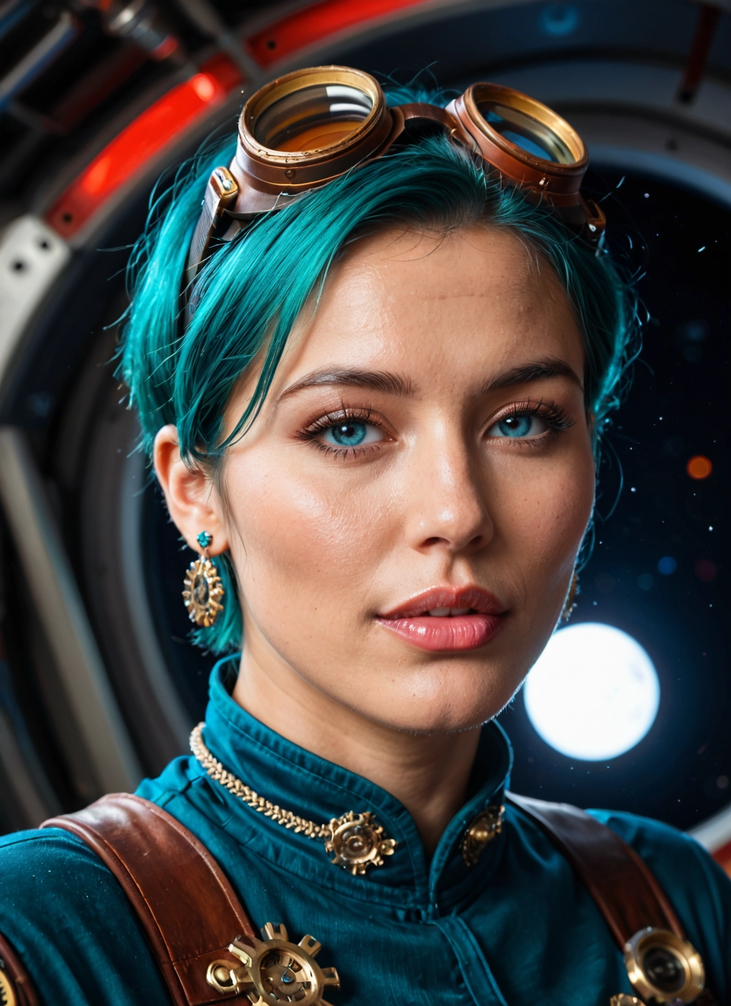 1girl, solo, goggles, jewelry, earrings, goggles on head · Yamete.gg