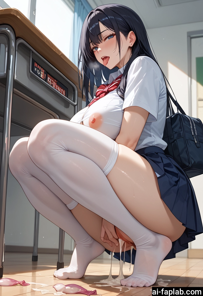1girl, breasts, skirt, condom, cum, tongue · Yamete.gg