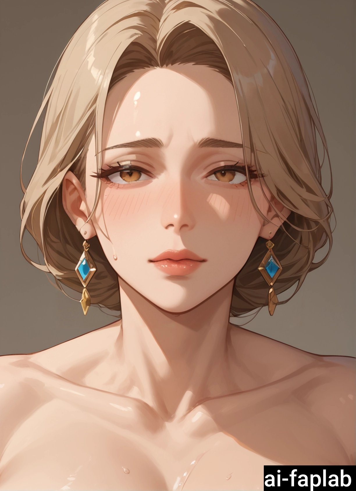 1girl, jewelry, earrings, solo, blush, looking at viewer