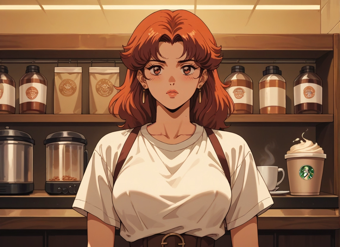 1girl, solo, jewelry, earrings, shirt, looking at viewer · Yamete.gg