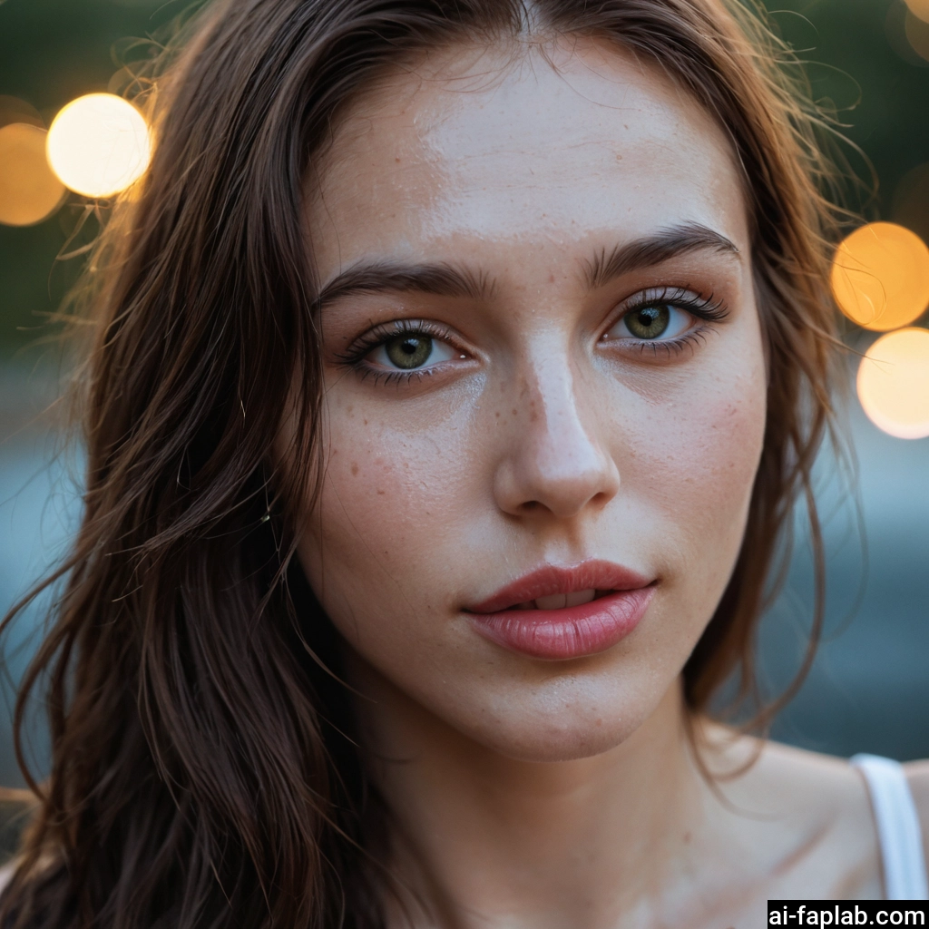 1girl, solo, realistic, looking at viewer, brown hair, freckles · Yamete.gg