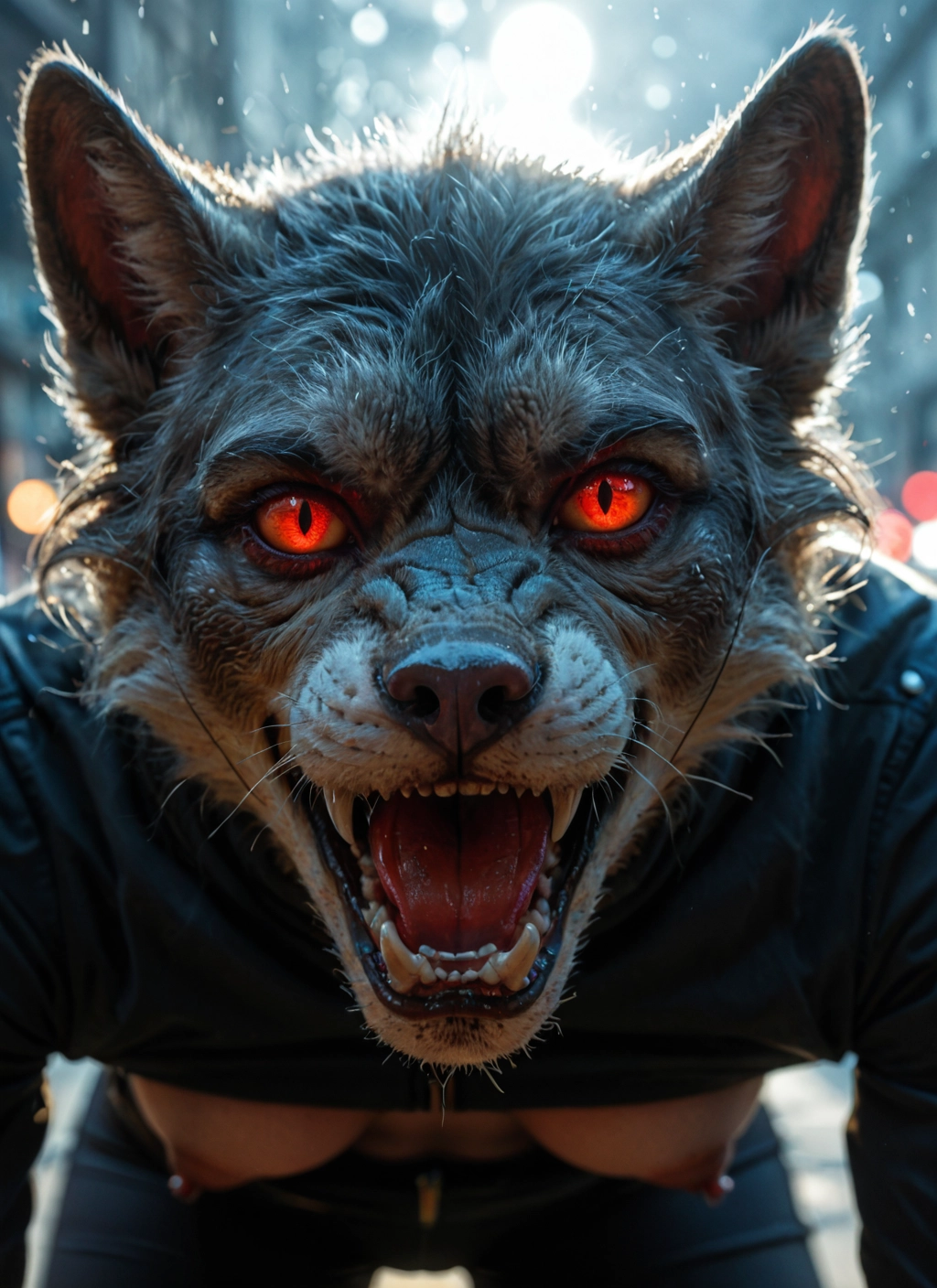 furry, breasts, nipples, tongue, solo, looking at viewer · Yamete.gg