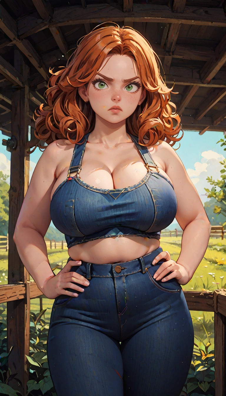 1girl, breasts, solo, large breasts, green eyes, cleavage · Yamete.gg